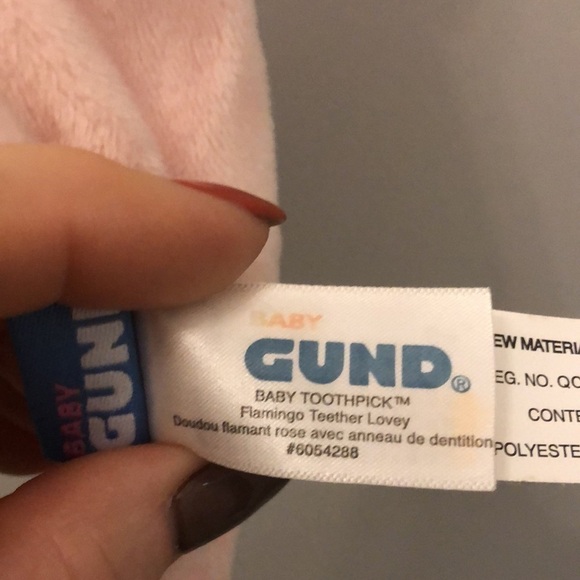 Baby Gund Flamingo Teether Lovey Toothpick Pink Security Blanket Aubrey - Picture 8 of 10